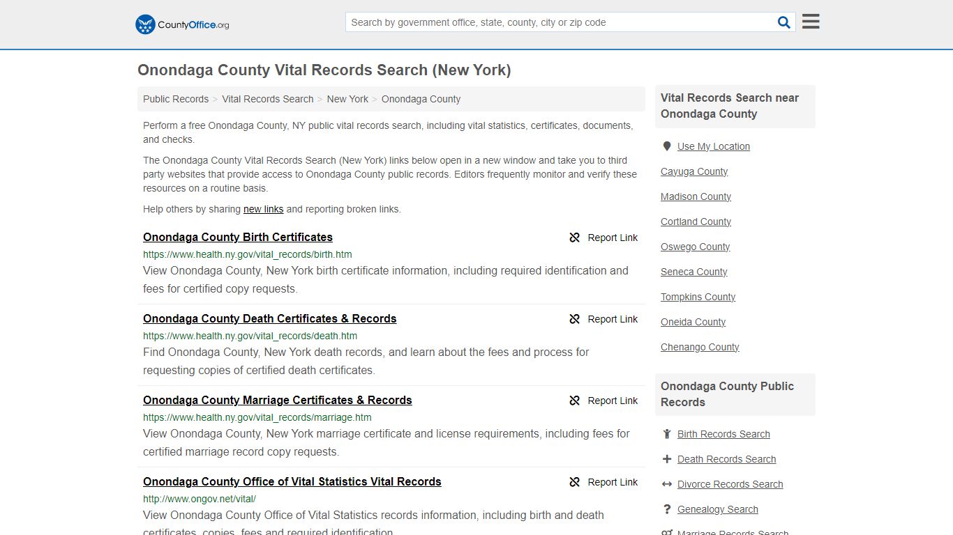 Onondaga County Vital Records Search (New York) - County Office
